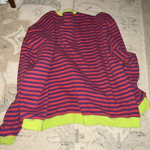 Natural Life Oversized Striped Crewneck Sweatshirt Size Large XL Red Purple - Picture 3 of 3